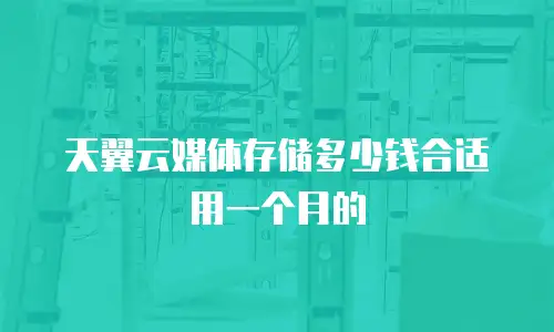 天翼云媒体存储多少钱合适用一个月的