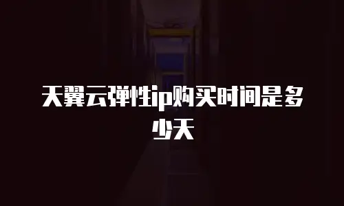 天翼云弹性ip购买时间是多少天