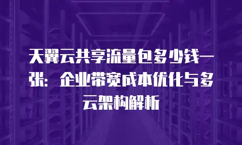 天翼云共享流量包多少钱一张：企业带宽成本优化与多云架构解析