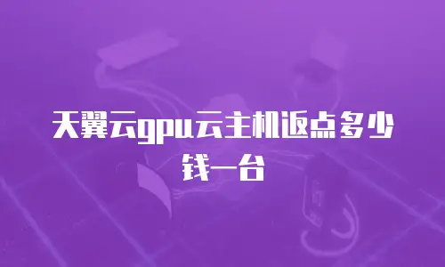 天翼云gpu云主机返点多少钱一台