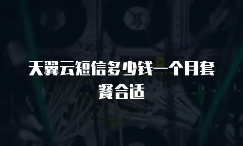 天翼云短信多少钱一个月套餐合适