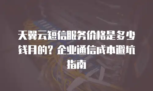 天翼云短信服务价格是多少钱月的？企业通信成本避坑指南
