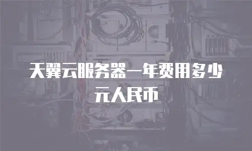 天翼云服务器一年费用多少元人民币
