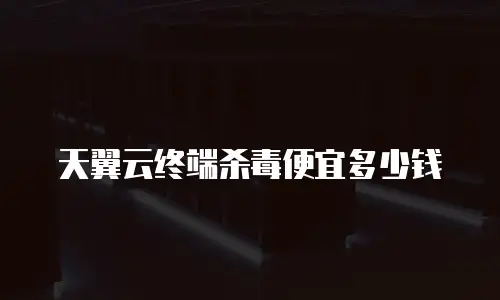 天翼云终端杀毒便宜多少钱