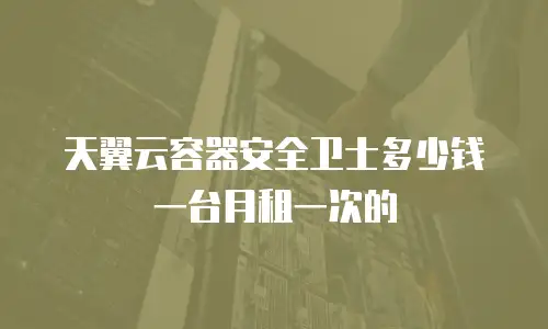 天翼云容器安全卫士多少钱一台月租一次的