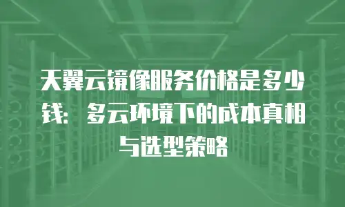 天翼云镜像服务价格是多少钱：多云环境下的成本真相与选型策略