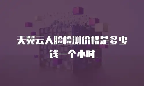天翼云人脸检测价格是多少钱一个小时