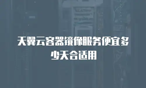 天翼云容器镜像服务便宜多少天合适用