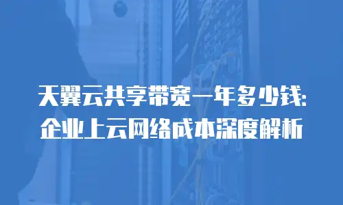 天翼云共享带宽一年多少钱：企业上云网络成本深度解析