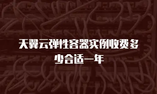 天翼云弹性容器实例收费多少合适一年