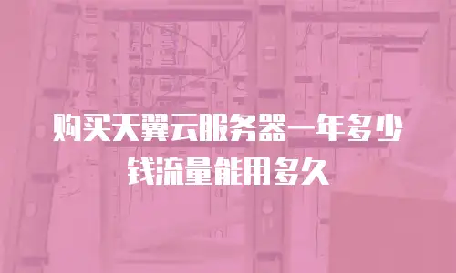购买天翼云服务器一年多少钱流量能用多久