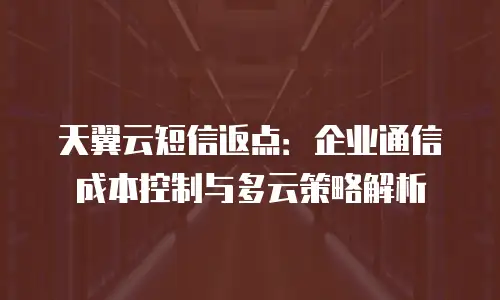 天翼云短信返点：企业通信成本控制与多云策略解析