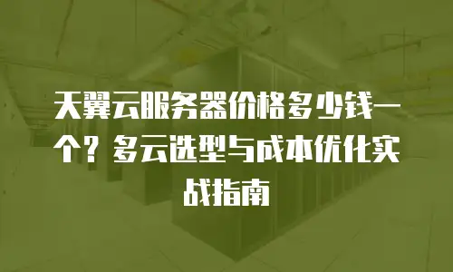 天翼云服务器价格多少钱一个？多云选型与成本优化实战指南