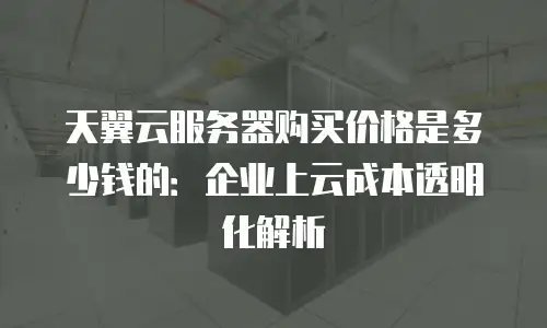天翼云服务器购买价格是多少钱的：企业上云成本透明化解析