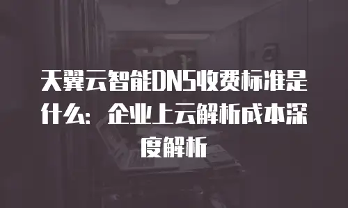 天翼云智能DNS收费标准是什么：企业上云解析成本深度解析