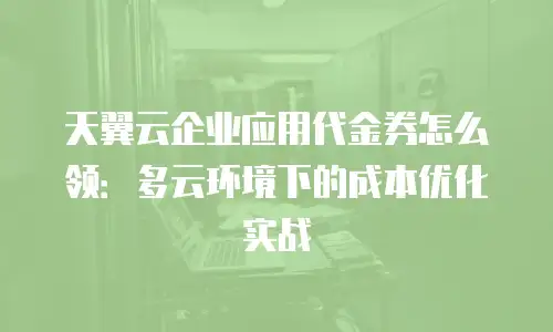 天翼云企业应用代金券怎么领：多云环境下的成本优化实战
