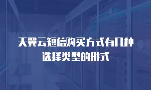 天翼云短信购买方式有几种选择类型的形式