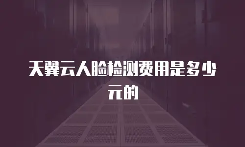天翼云人脸检测费用是多少元的