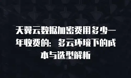 天翼云数据加密费用多少一年收费的：多云环境下的成本与选型解析