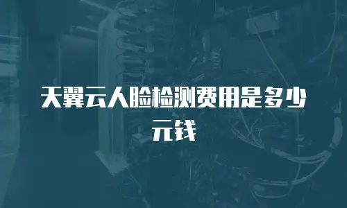 天翼云人脸检测费用是多少元钱