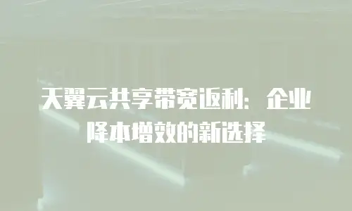 天翼云共享带宽返利：企业降本增效的新选择