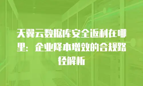 天翼云数据库安全返利在哪里：企业降本增效的合规路径解析