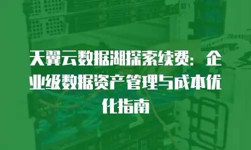 天翼云数据湖探索续费：企业级数据资产管理与成本优化指南