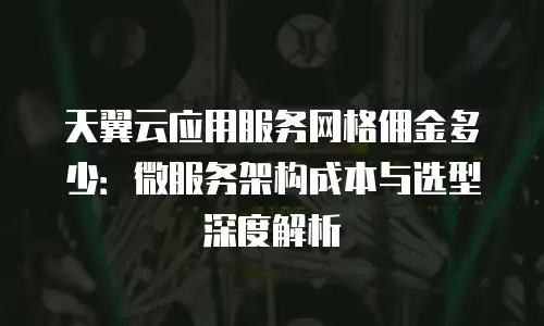 天翼云应用服务网格佣金多少：微服务架构成本与选型深度解析