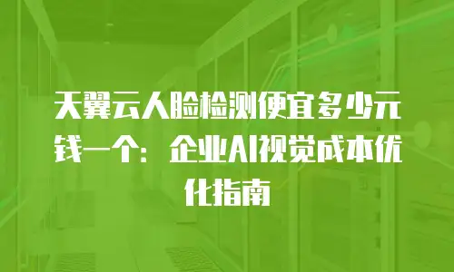 天翼云人脸检测便宜多少元钱一个：企业AI视觉成本优化指南