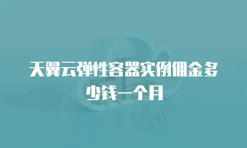 天翼云弹性容器实例佣金多少钱一个月
