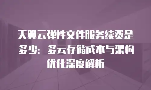 天翼云弹性文件服务续费是多少：多云存储成本与架构优化深度解析
