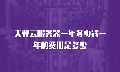 天翼云服务器一年多少钱一年的费用是多少