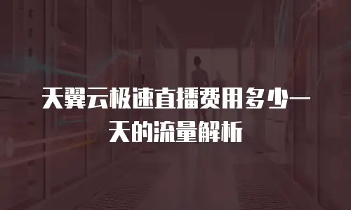 天翼云极速直播费用多少一天的流量解析