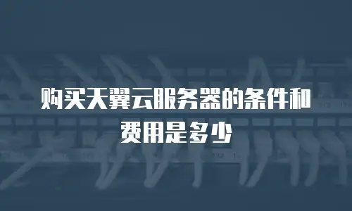 购买天翼云服务器的条件和费用是多少
