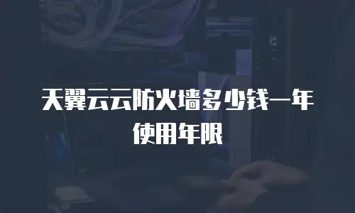天翼云云防火墙多少钱一年使用年限