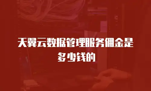 天翼云数据管理服务佣金是多少钱的