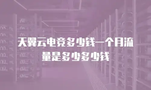 天翼云电竞多少钱一个月流量是多少多少钱