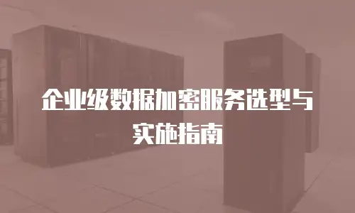企业级数据加密服务选型与实施指南