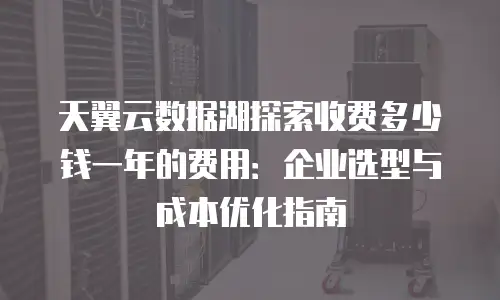 天翼云数据湖探索收费多少钱一年的费用：企业选型与成本优化指南