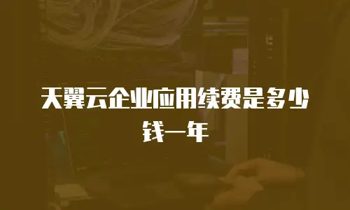 天翼云企业应用续费是多少钱一年