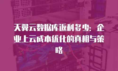 天翼云数据库返利多少：企业上云成本优化的真相与策略