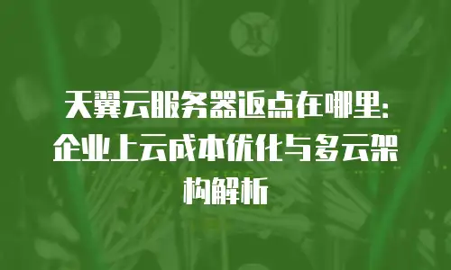 天翼云服务器返点在哪里：企业上云成本优化与多云架构解析