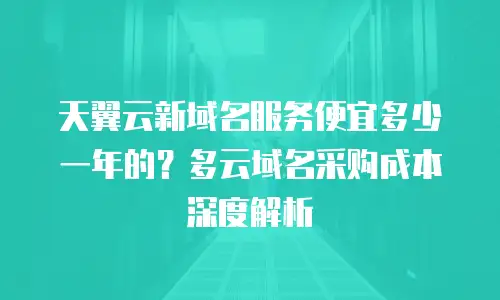 天翼云新域名服务便宜多少一年的？多云域名采购成本深度解析
