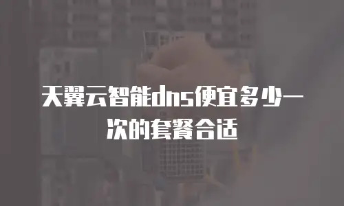 天翼云智能dns便宜多少一次的套餐合适