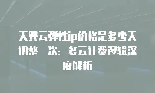 天翼云弹性ip价格是多少天调整一次：多云计费逻辑深度解析