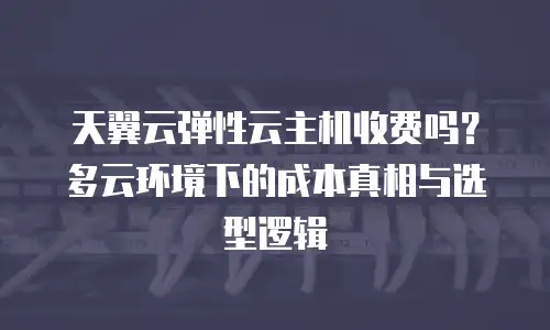 天翼云弹性云主机收费吗？多云环境下的成本真相与选型逻辑