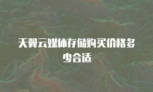 天翼云媒体存储购买价格多少合适