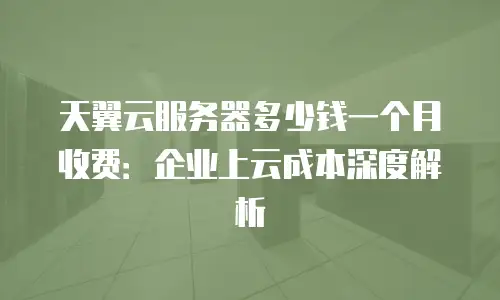 天翼云服务器多少钱一个月收费：企业上云成本深度解析