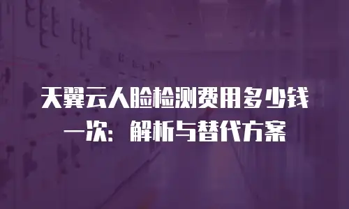 天翼云人脸检测费用多少钱一次：解析与替代方案