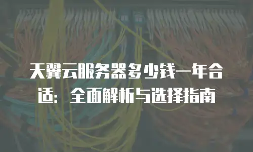 天翼云服务器多少钱一年合适：全面解析与选择指南